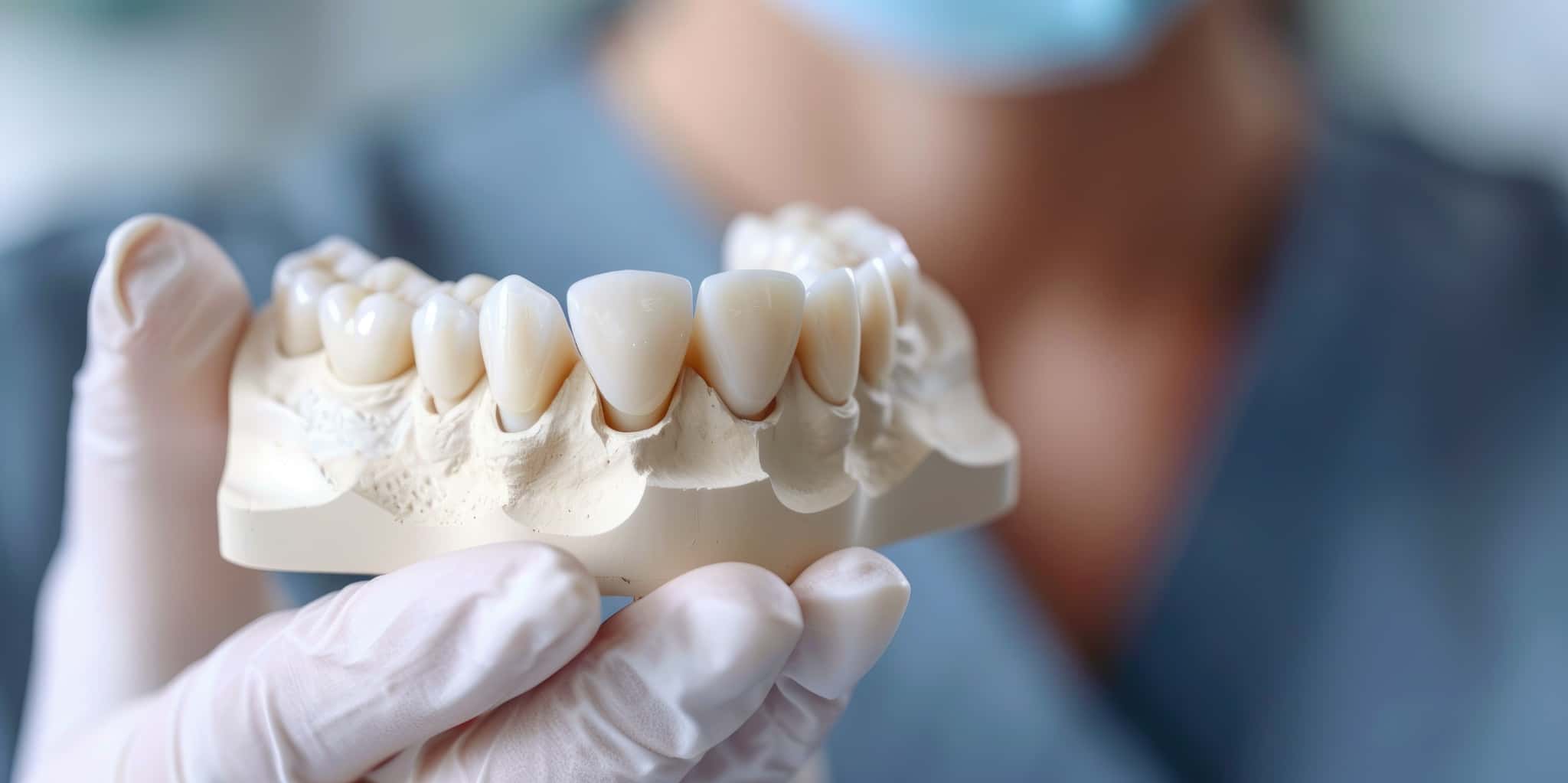 セラミック治療について説明する歯科医